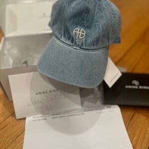 Anine Bing Light Blue Denim Cap